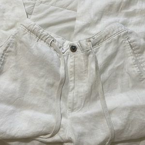 White linen pants